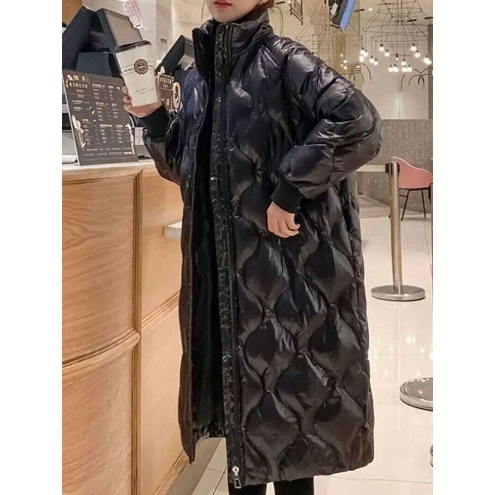 Coat For Women Women's Long Standing Collar 2022 New Korean Bright Face Over Knee Jacket Winter Parka Coats Designer Women