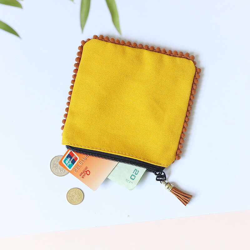 Minimalist Tassel Edge Solid Color Small Wallet for Women Cute Fresh Summer Coin Purse Mini 2025 New Model
