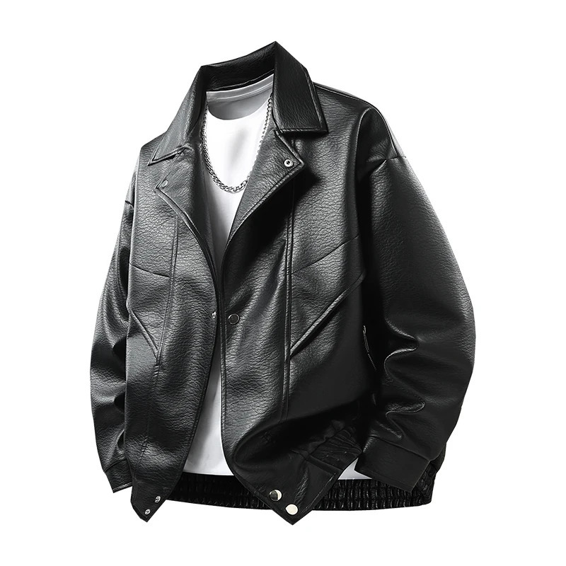 Outdoor Highquality Fashion Trend Autumn and Winter Leather Jacket Mens Outdoor Versatile Breathable Warm Top 251024