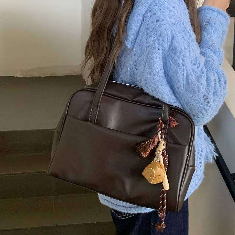 Korean Style Large Capacity Single Shoulder Women's Armpit Bags Versatile Vintage Underarm Autumn New Commuter Tote Bag 251023 1025