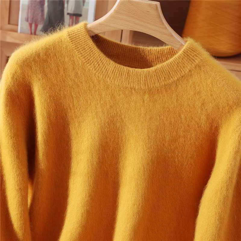 Winter Mink Cashmere Sweater Womens Pullover Round Neck Loose Large Size Knitted Bottoming Shirt Thickened And WarmT251025