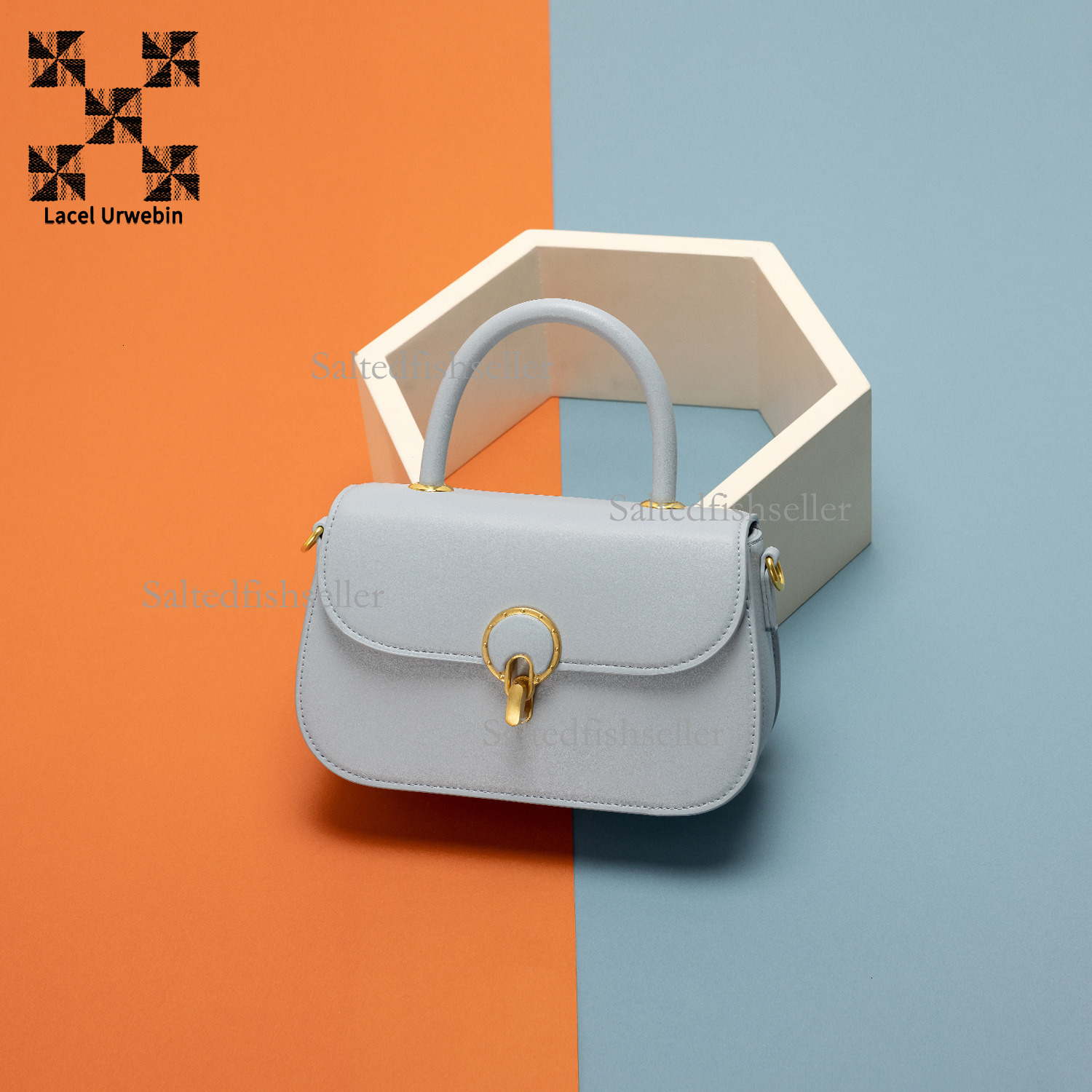 Lacel Urwebin Designer Fashion Women's Handbag Luxury Trendy Temperament Versatile Small Square Bag Simple Metal Buckle Single Shoulder Crossbody