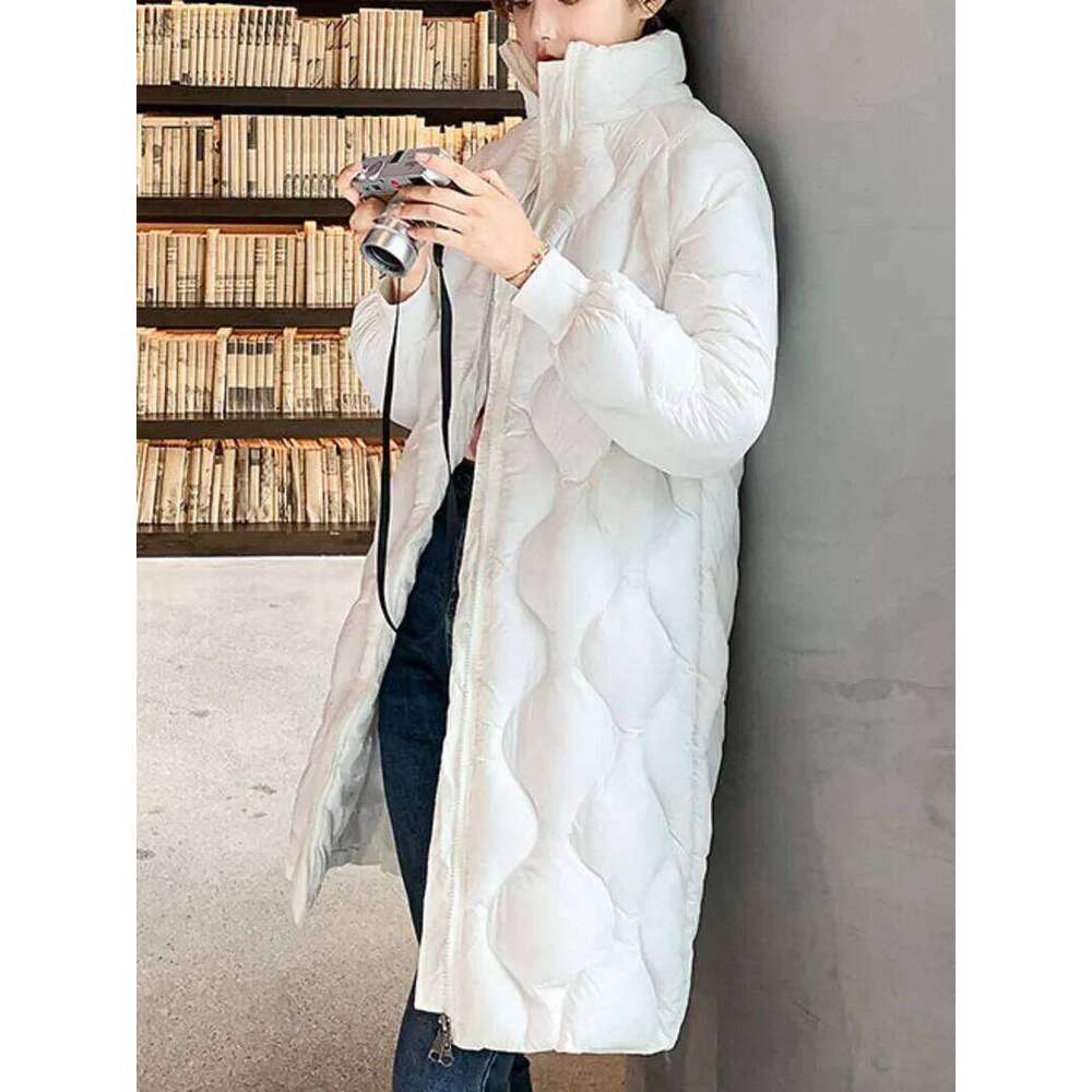 Coat For Women Women's Long Standing Collar 2022 New Korean Bright Face Over Knee Jacket Winter Parka Coats Designer Women