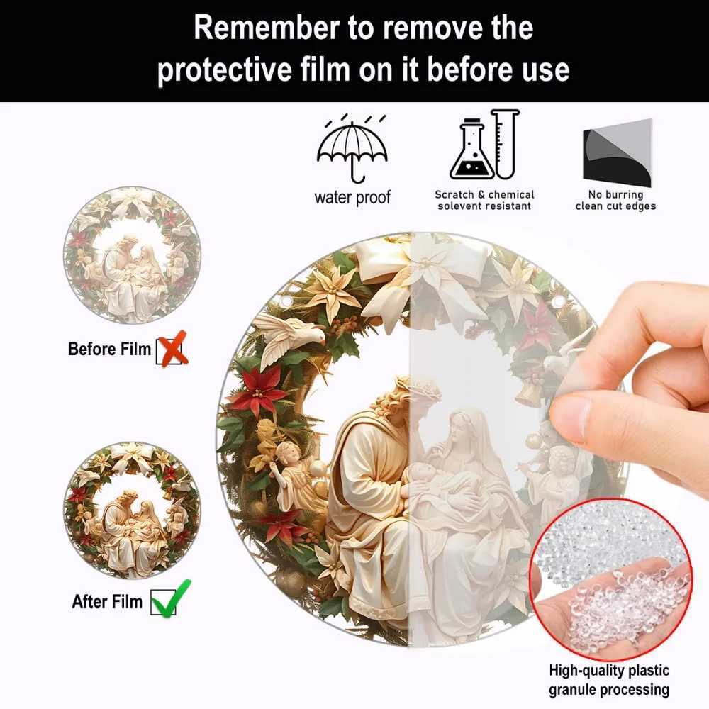 2D Saint Mary Pendant Christmas Gift Christmas Ornament Acrylic Car Pendant Prayer Pendant for Home Garden Decor Christmas Decor C251024