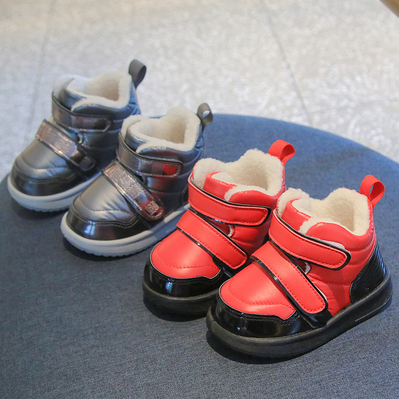 Toddler Little Kids Winter Shoes for Infant Toddler Kids Snow Boots Double Hook Loop Warm Plush Child Girls Boys Boots Size 15 - 24 C1170