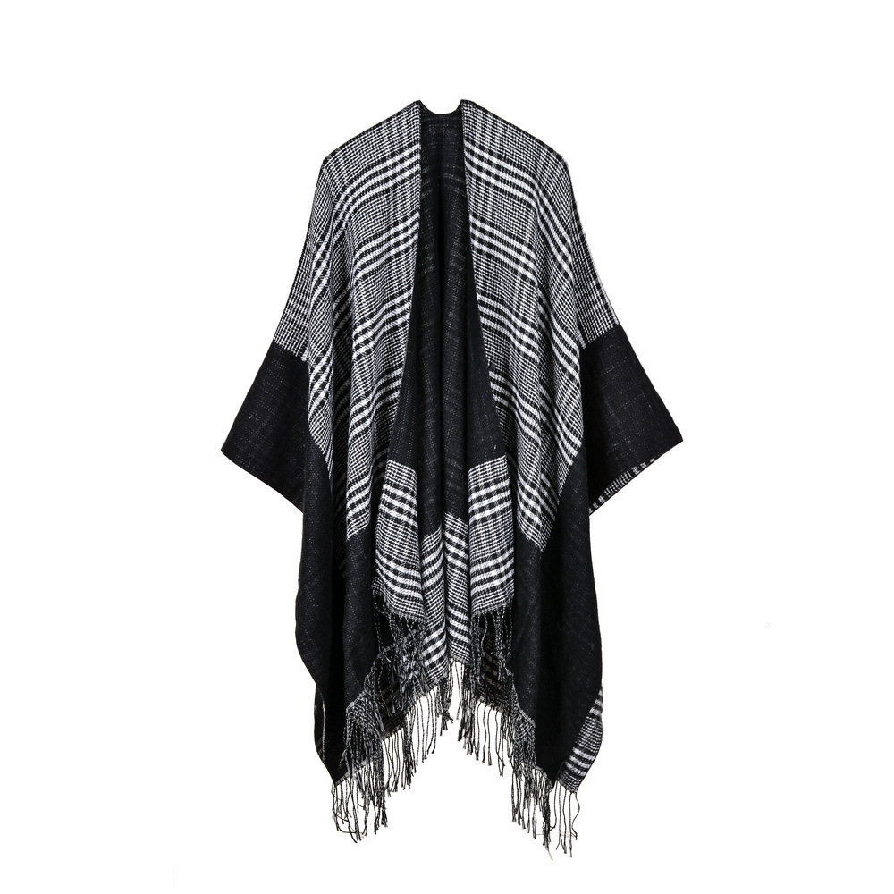 New Jacquard Border Small Square Warm Shawl Autumn Winter Scarf Extended Thickened Cape