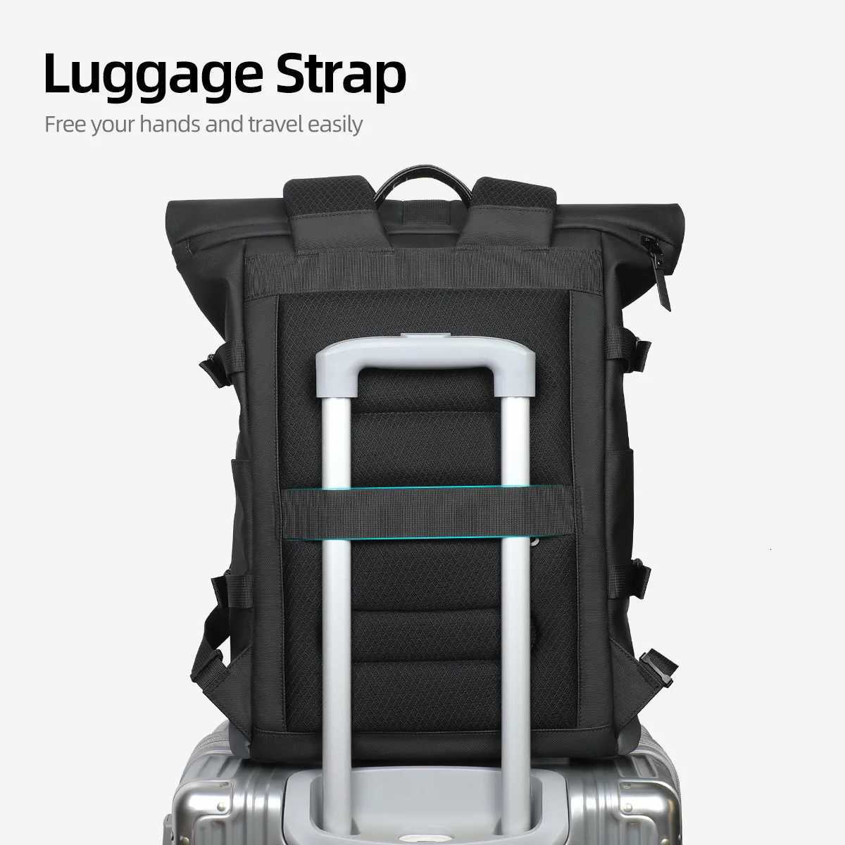 HK Waterproof RollTop Backpack for Men Large Capacity Expandable 17 Inch Laptop Bag Leisure Travel Backpack Hiking Camping Bags W251025