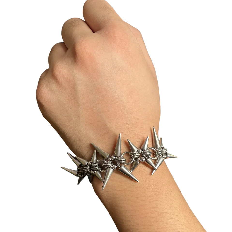 Punk Grunge Rock Rivet Chain Earrings Cool Fashion Handmade Geometric Necklace Goth Charm Jewelry Hip Hop Accessories 251023
