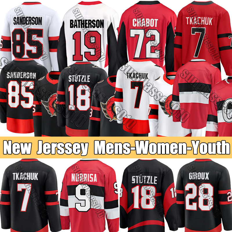 hockey jersey ottawaSS senator Chabot jersey Sanderson Forsberg #7 Brady Tkachuk Batherson Josh Giroux Anton jerseys Claude Thomas Stutzle Jake Norris jerseys