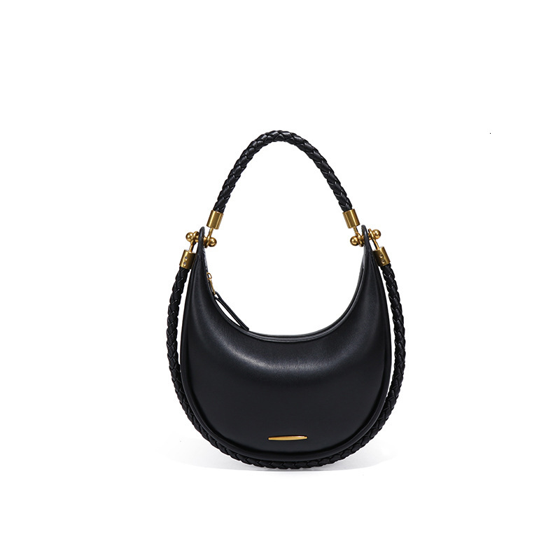 New Women's Underarm High-End Feel Crescent Single Shoulder Crossbody Handbag Light Luxury Hobo Half-Moon Bag