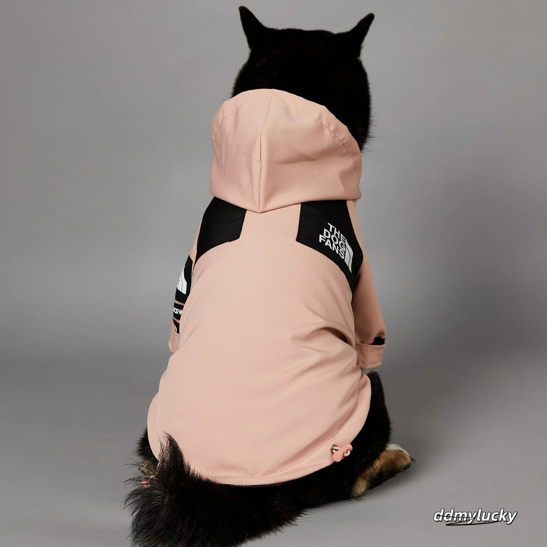 Outdoor Jacket, Warm Coat For Small To Large Dogs, Pink Black Color Dog Hooded Jacket With Leash Hole, Waterproof Windproof Pet Snow Jacket 5Xl A304 D