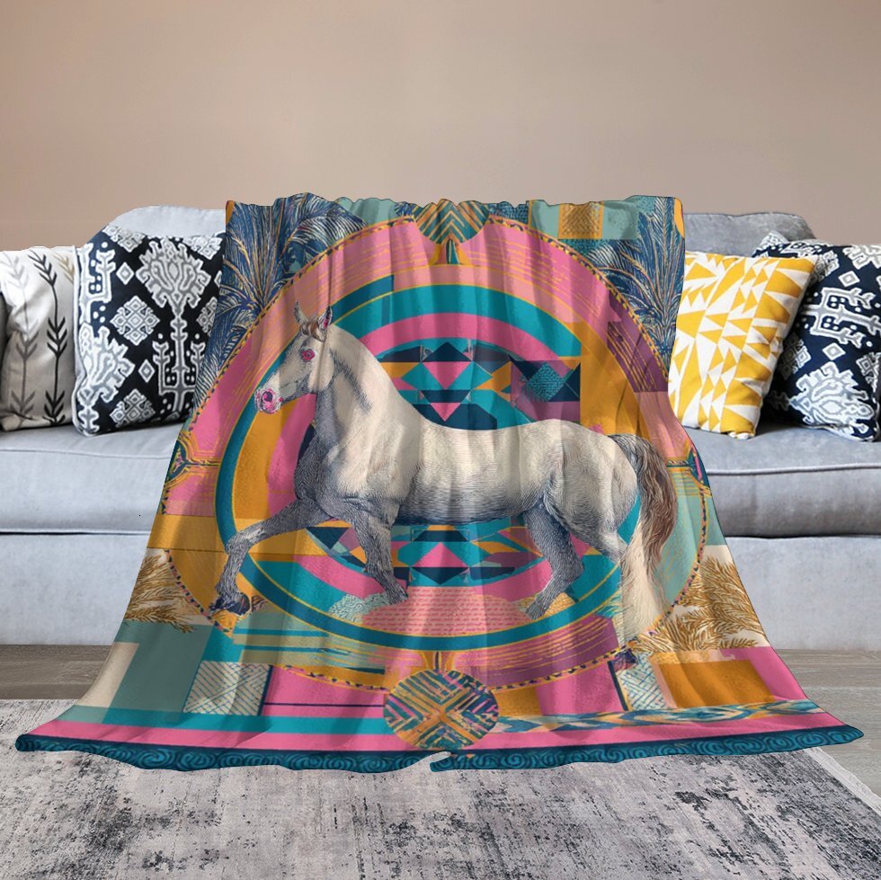 H Designer Horse blanket blanket throw cashmere vibration blanket copert Home Travel Throw Summer Air Conditioner Beach home bedding blankets throws H