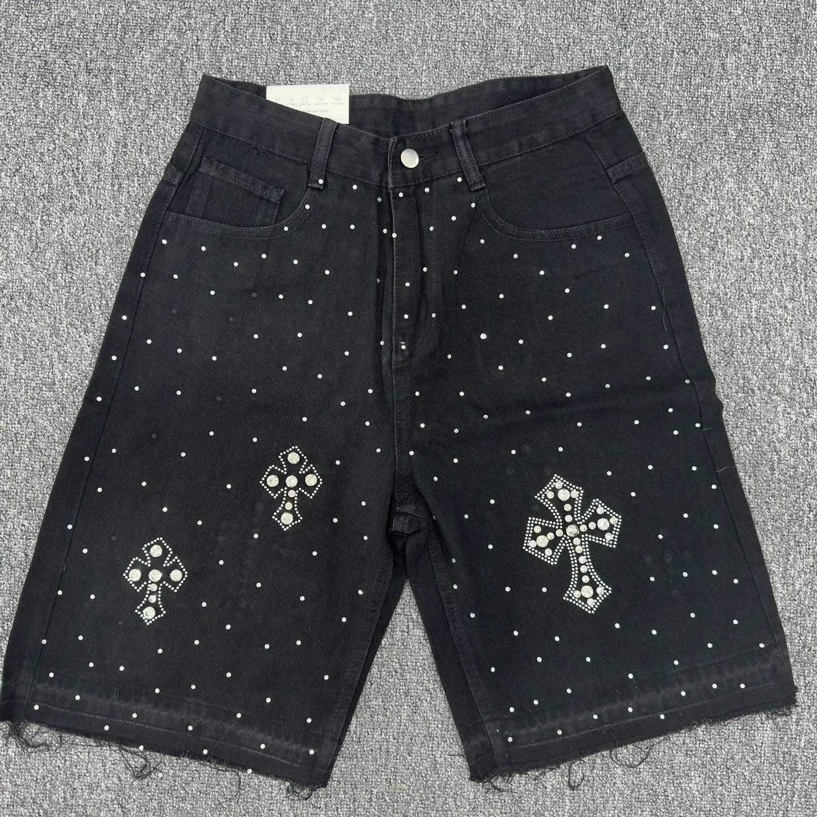 Y2k Retro Gothic Sweatpants Oversized Pattern Denim Shorts for Men Hip Hop Punk Low Waist Gym Shorts StreetwearXJ251025