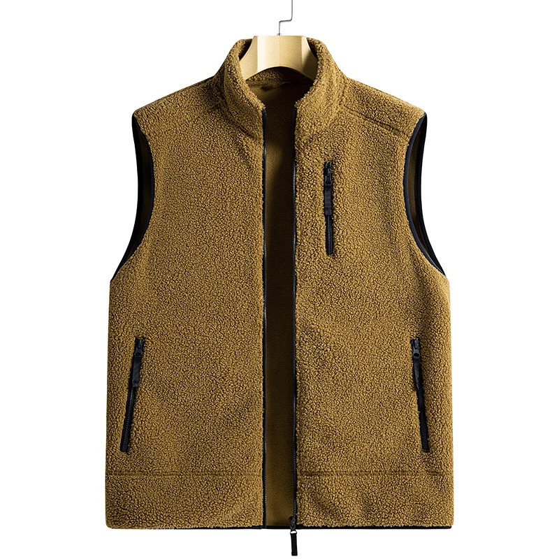 Male Warm Cotton Waistcoat Lamb Cashmere Men Fleece Vest Autumn Jackets Thick Vests Man Classic Outdoor Sleeveless Coats Vests 251020