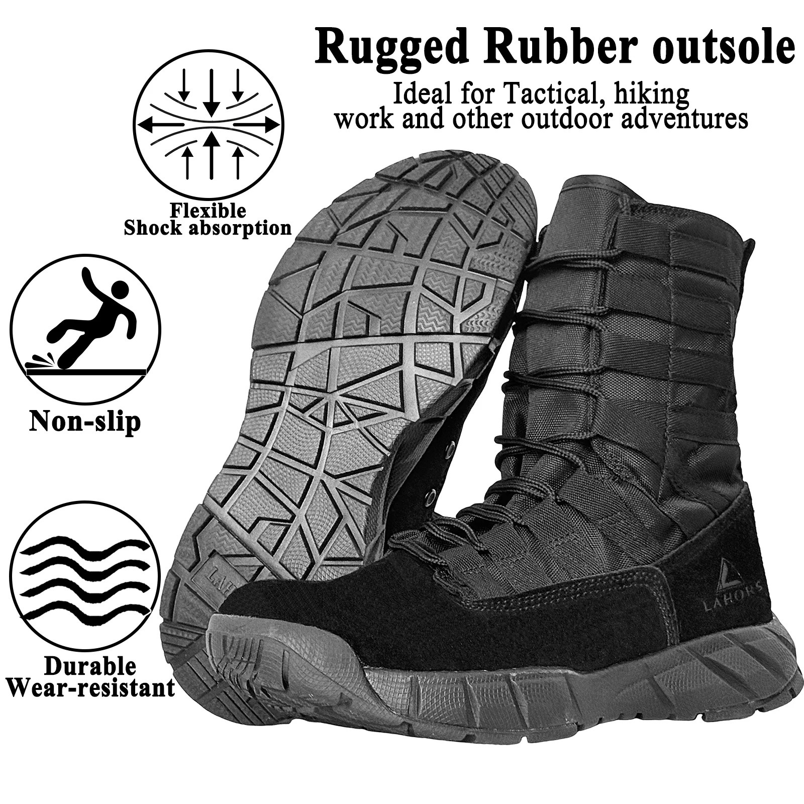 LAHORS Lightweight Suede Leather Tactical Combat Boots Men Outdoor Hiking Desert Army Shoes Breathable Male Ankle Boots Man made 251023