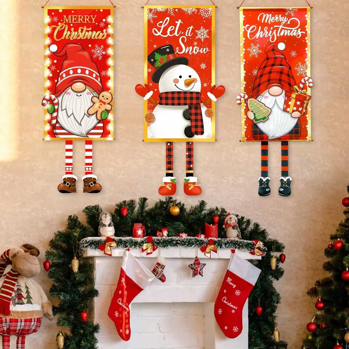 Christmas Hanging Flag Merry Christmas Decorations For Home 2024 Xmas Gifts Christmas Ornament Navidad Natal Noel New Year 2025 C251024