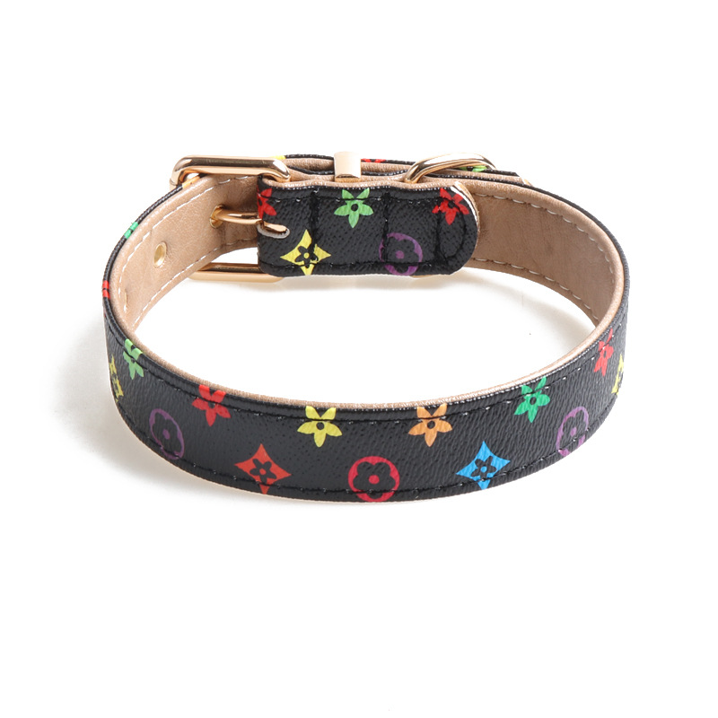 Luxury PU Leather Dog Collar Designer Leash Set, Adjustable & Padded, Heavy Duty Metal Buckle, 120 cm Lead, XS L, Multi-Color