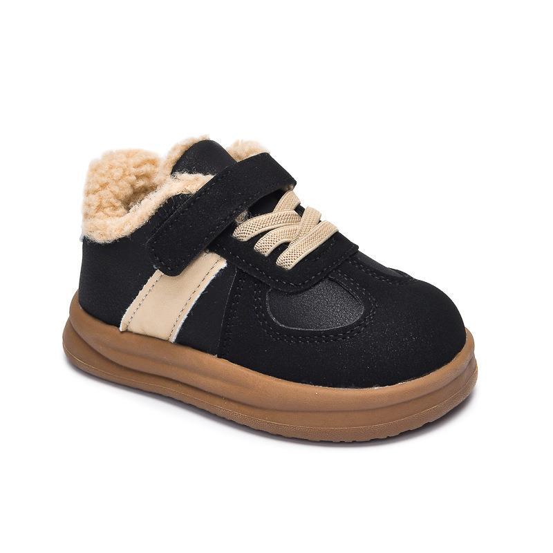 Kids Toddler Winter Shoes for Boys Girls Warm Plush Fur Cotton Shoes Happysteps Children Flat Board Sneakers Sizes 22 - 31 H1173