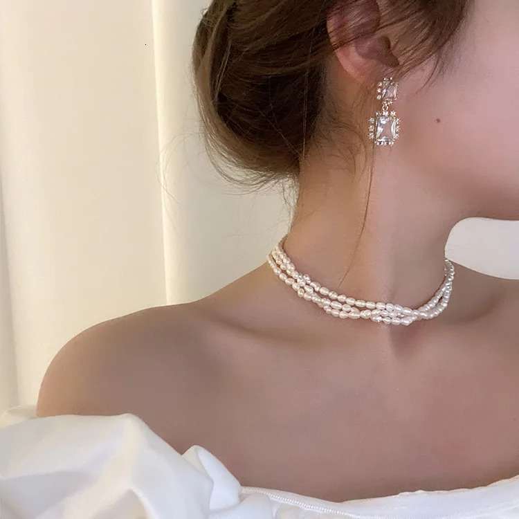 Sell 100 Natural Baroque Freshwater Pearl 14K Gold Filled Female Three Layers Chokers Necklace Jewelry Chains Gifts 251016