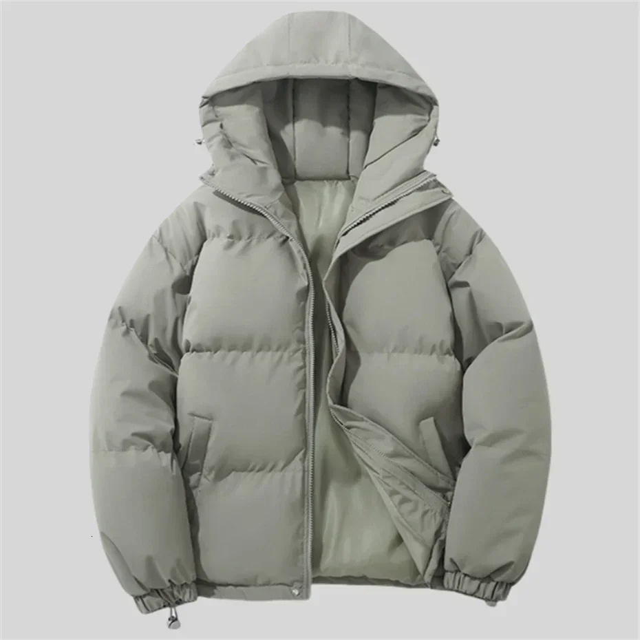 Oversized Mens Winter Fleece Jackets Parkas Hooded Zipper Jackets for Men Thick Warm Casual Pink Jackets Coats Mens Clothing 251020