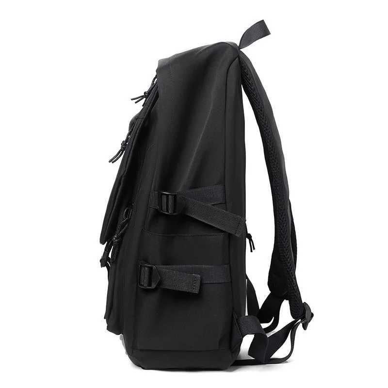One 15 Inch Polyester Waterproof Solid Color Simple Mens Backpack Fashion Couple Student Computer Backpack W251025