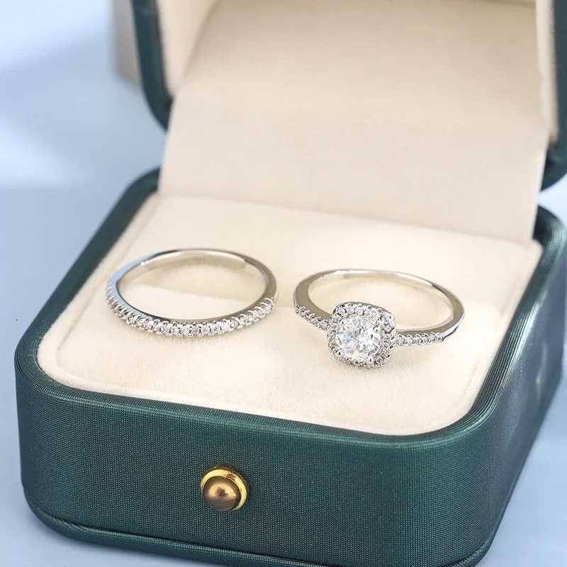 2pcs 925 Silver Plated Wedding Ring Set Oval AAAA Zircon Jewelry Engagement Ring Wedding Set Ring Jewelry for WomenXJ251025