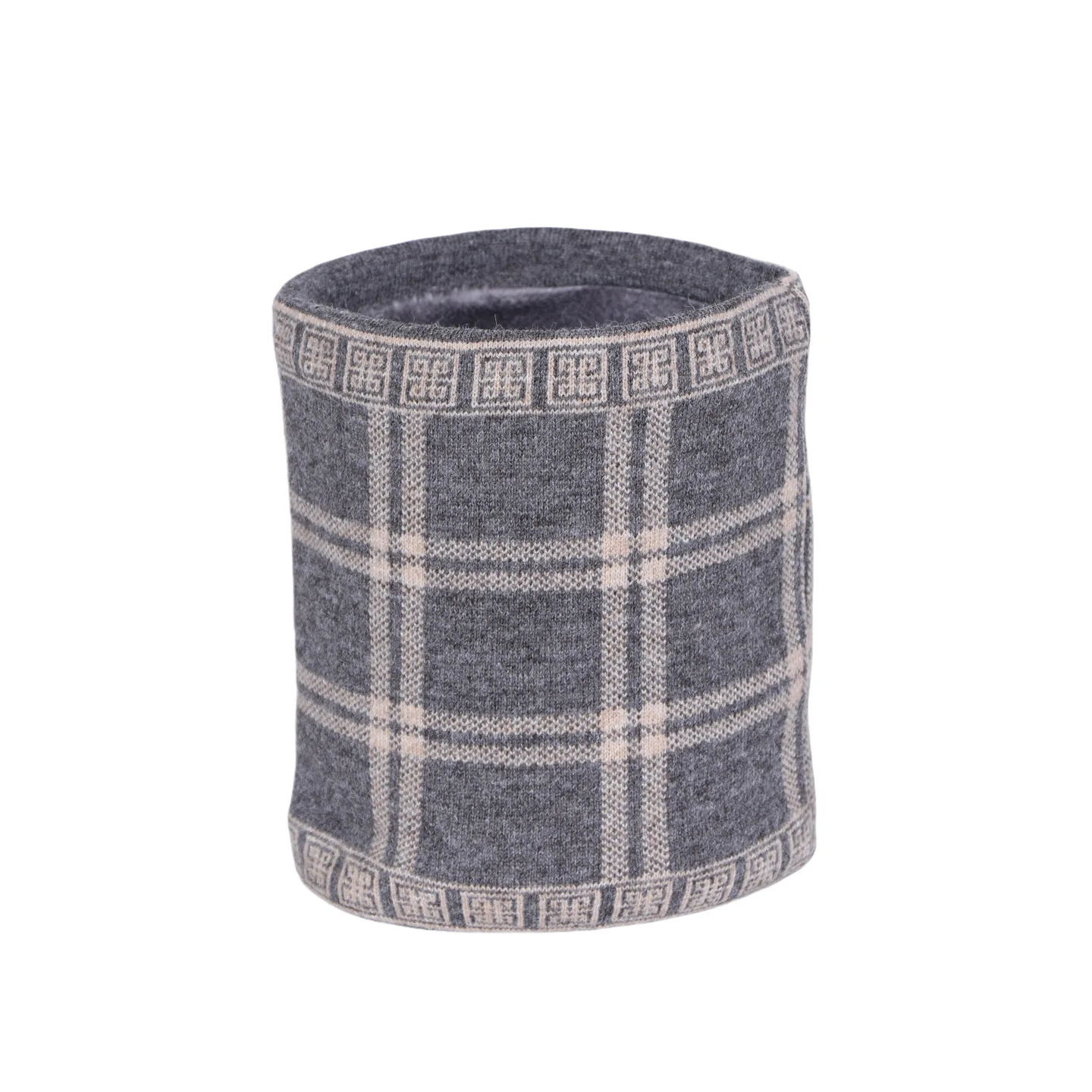 Winter Men Windproof Thickened Neck Gaiter Cashmere Warm Plaid Neckerchief Fashion Simple Knit Neck Cover Ring Scarf 251020