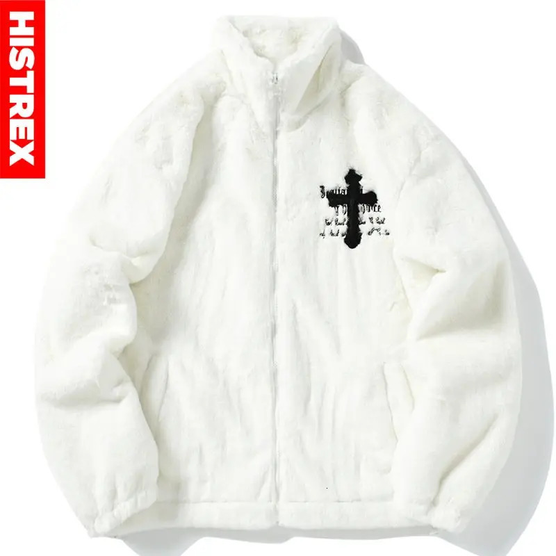 HISTREX Men Rabbit Fur Jacket ParkasHip Hop Fluffy CoatWinter Fleece OvercoatHarajuku Outerwear StreetwearKorean Y2k Clothes 251020