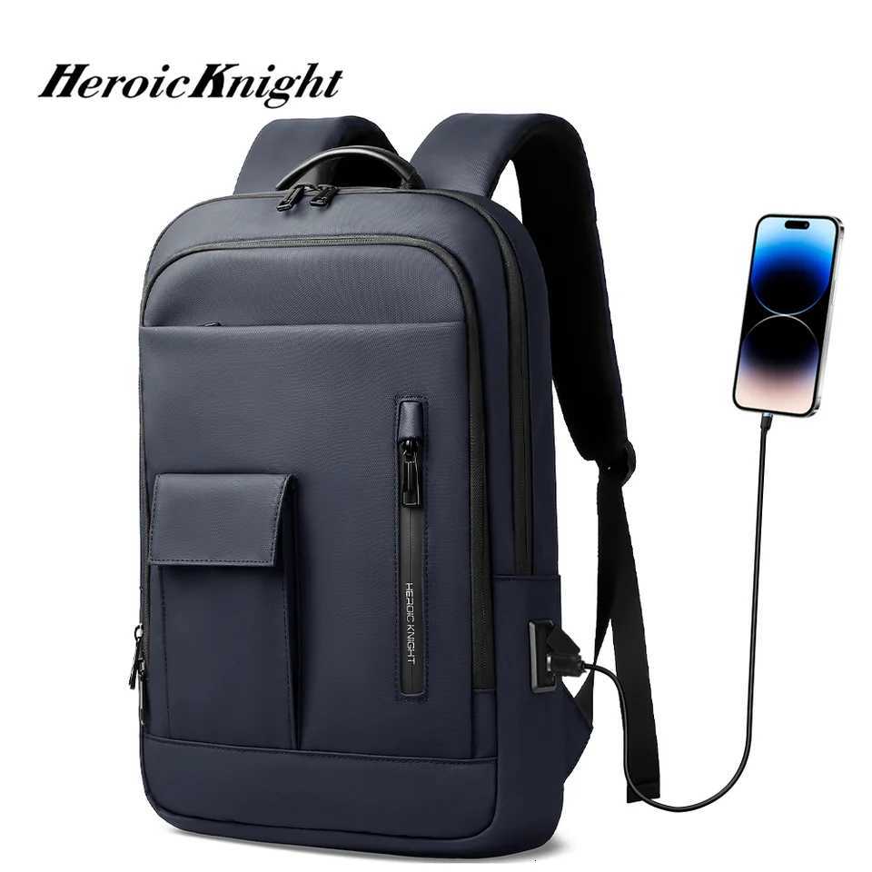 Heroic Knight Multifunctional Laptop Backpack Stylish Men Classic USB Charging Business Backpack Waterproof Slim Work Backpack W251025