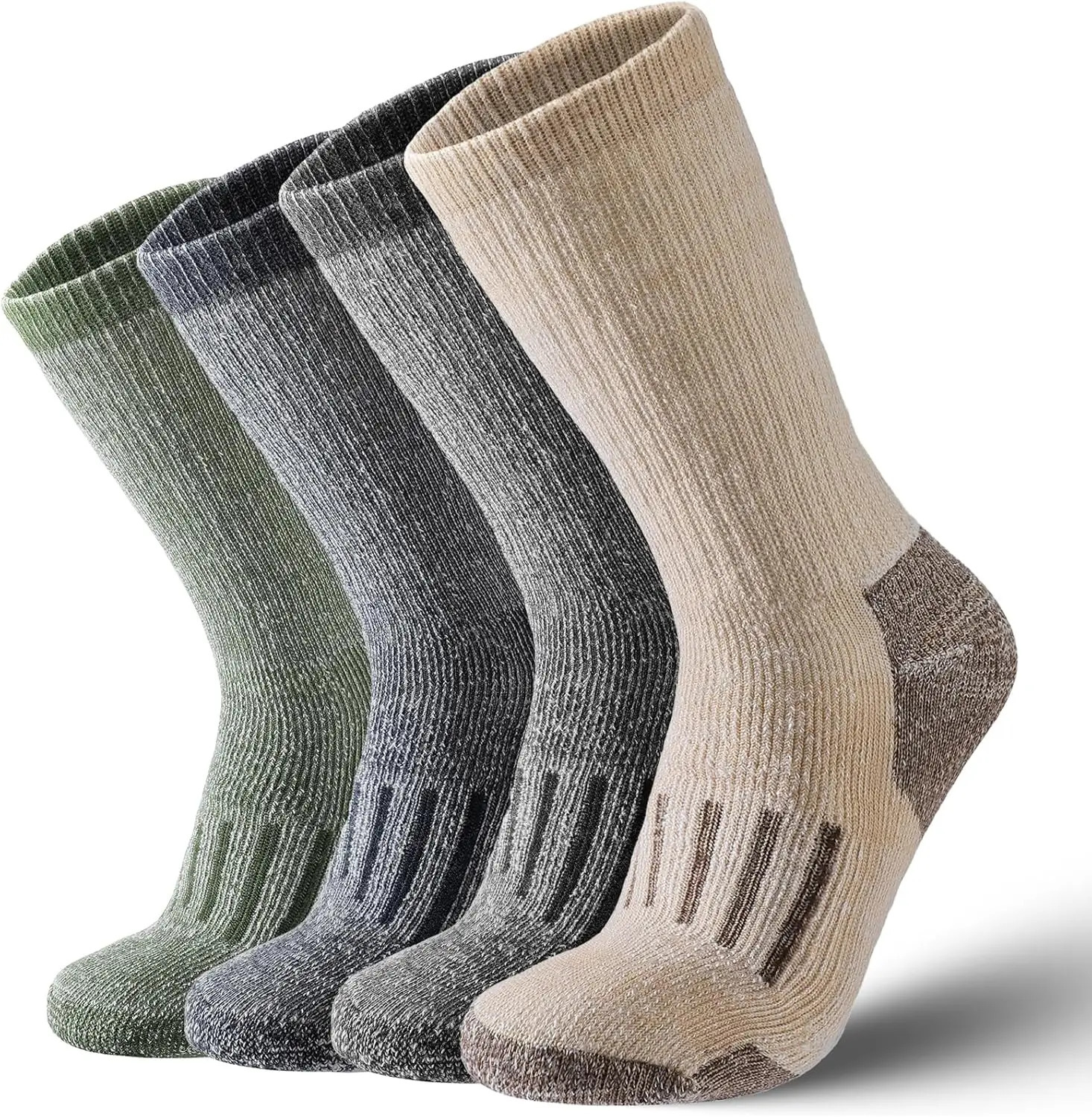 4 Pairs 80 Merino Wool Socks for Men Women Winter Thick Warm Merino Wool Hiking Socks Thermal Breathable Boot Skiing Socks 251023