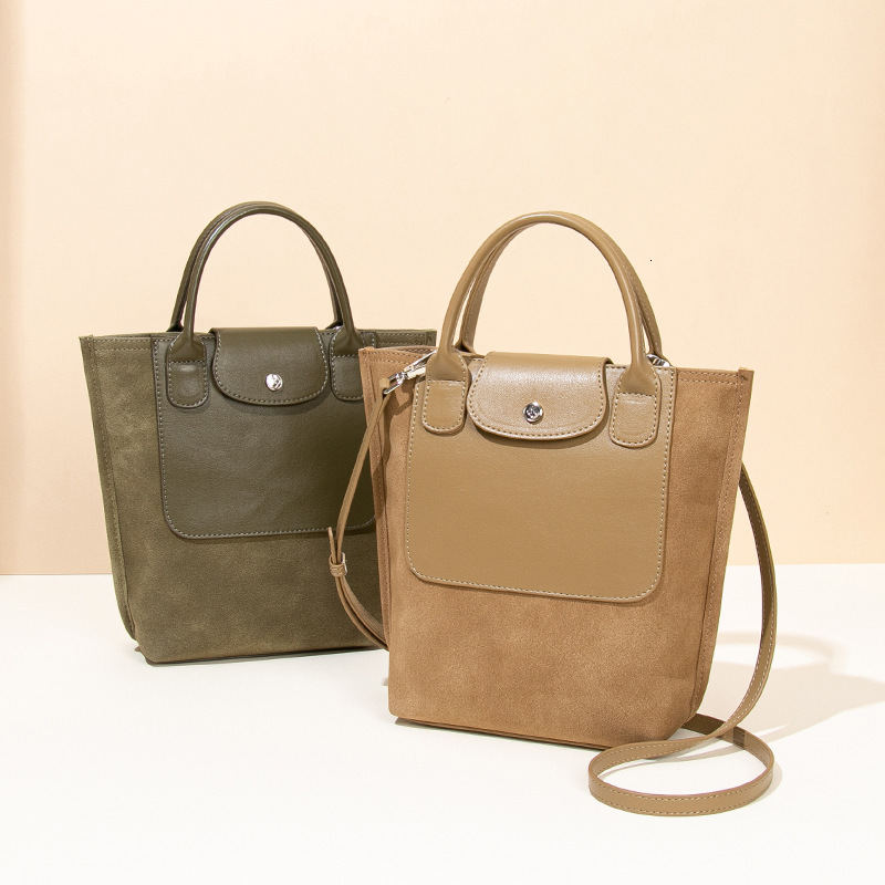 French Style Dragon Embroidered REPLAY Bucket Niche Design High-end Patchwork Suede Shoulder Crossbody Tote Bag