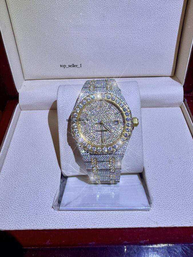 Moissanite Watch design Shiny and luxurious Fashionable whole body For MenFashion Hip hop VVS Automatic Nical Pass Test Dia Diamond down fully chilled elevates