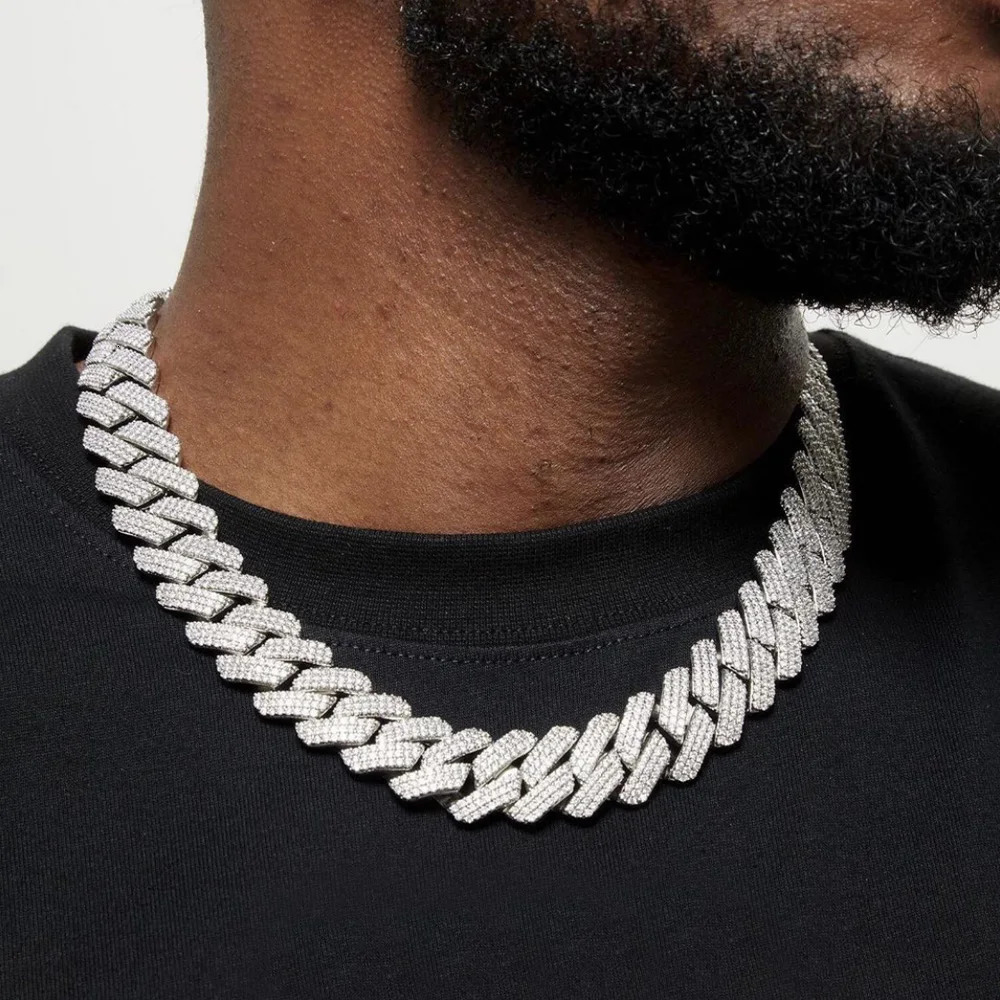 UWIN 20mm Miami Prong Cuban Chain Necklace 3 Rows Micro Pave Iced Out Round Cubic Zirconia Link Fashion Hip Hop Jewelry for Gift 251013