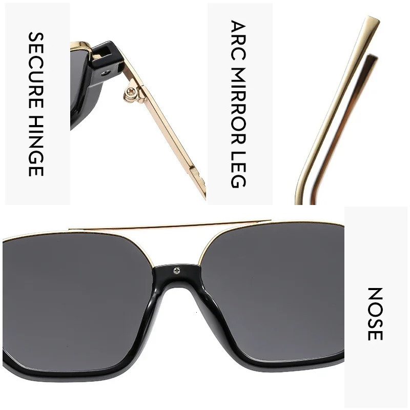 Retro Double Bridges Men Metal Frame Sunglasses Fashion Women Outdoor Shades Sun Glasses UV400 251023