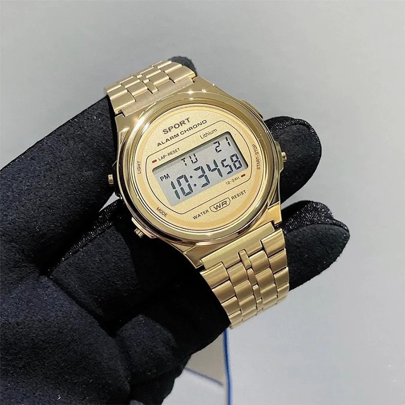 Fashion Women Casual LED Electronic WatchDigital Stainless Steel Sports Military Round Watches Men Electronic Wrist Watch Clock 251021
