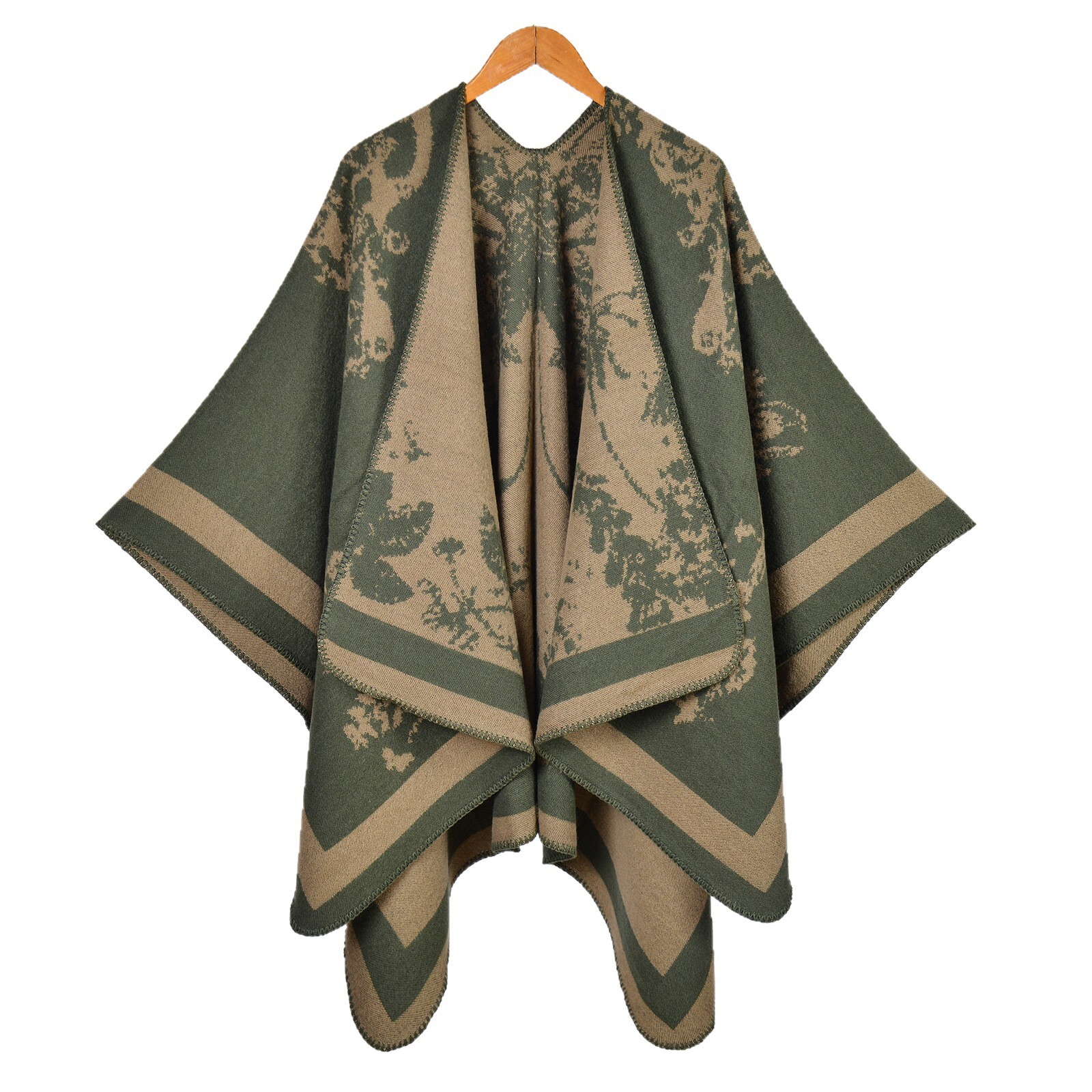 HotSelling Womens Large Shawl Scarf Autumn Winter Large Butterfly Jacquard Split Warm Cape Live Streaming