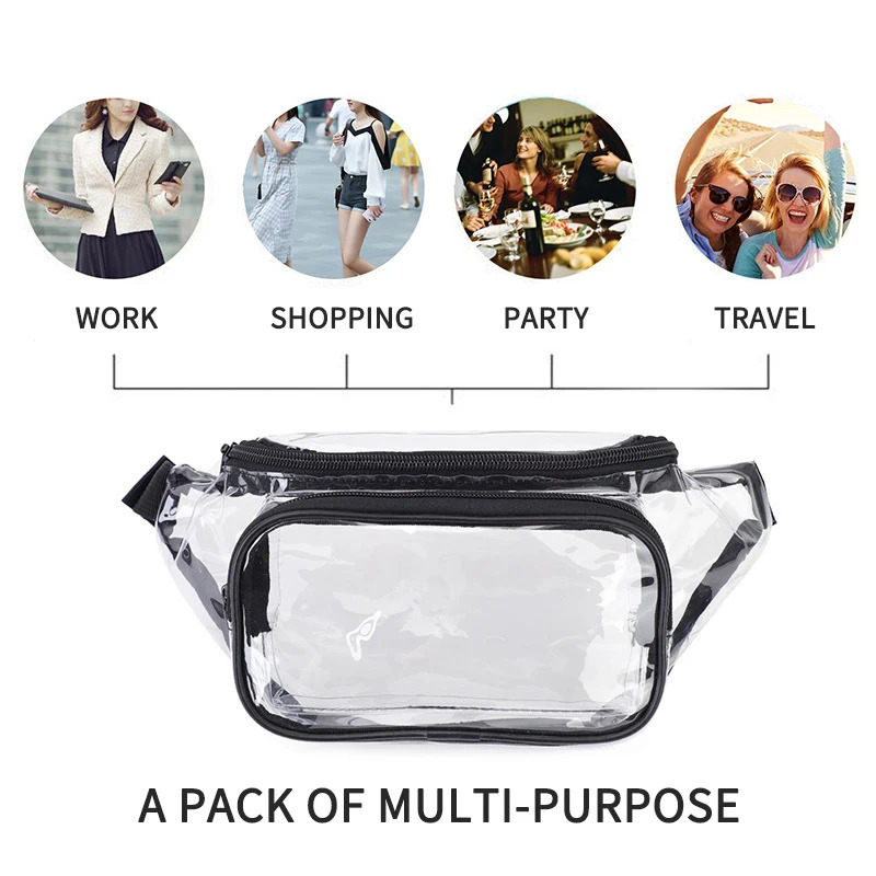 TINYAT Clear Womens bags Transparent Chest pack Fanny packs for women Waterproof Running Music Festival Sports Travel 251023