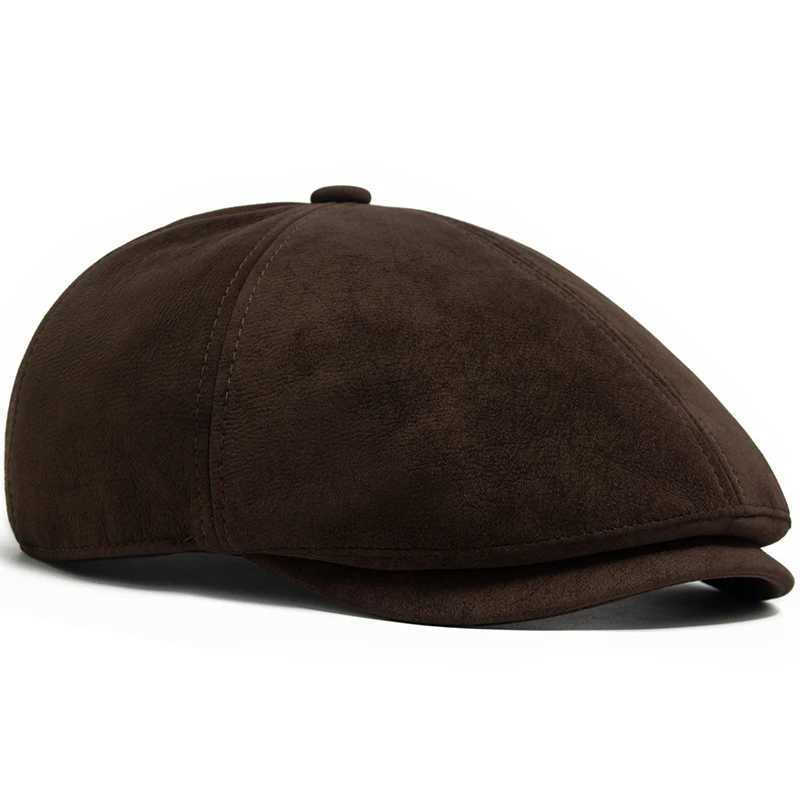 New PU Imitation leather Newsboy C Fashion Vintage Men Wen Berets For Spring Autumn Visor Flat Hat Casual Retro Hip Hop Cs Y251025