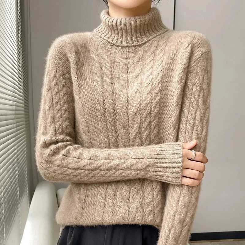 Street Turtleneck Sweater Women 2023 Autumn Winter Long Sleeve Cashmere Female Knitted Pullover Loose Lady Thicken KnitwearT251025