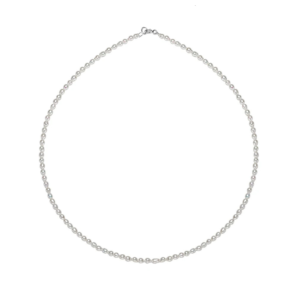 Dainashi 925 Sterling Silver 2535mm Rice Shape Freshwater Pearl Necklaces 40cm Length Collar Necklaces for Women Jewelry Gift 251016