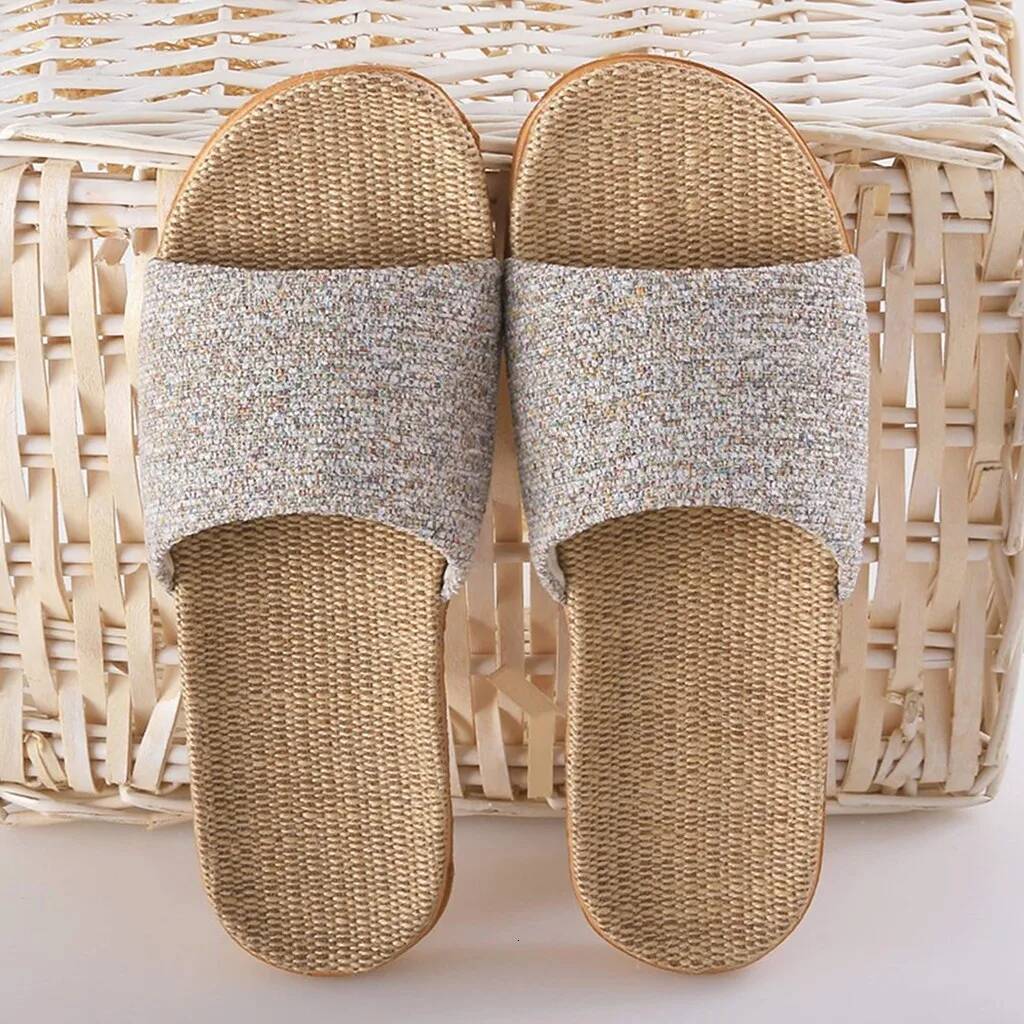 Women Shoes Women'S Fashion Comfortable Ffloor Cotton Linen Slipper Slip Non-Slip Slippers Zapatos Mujer 2024 Tendencia ddmythur