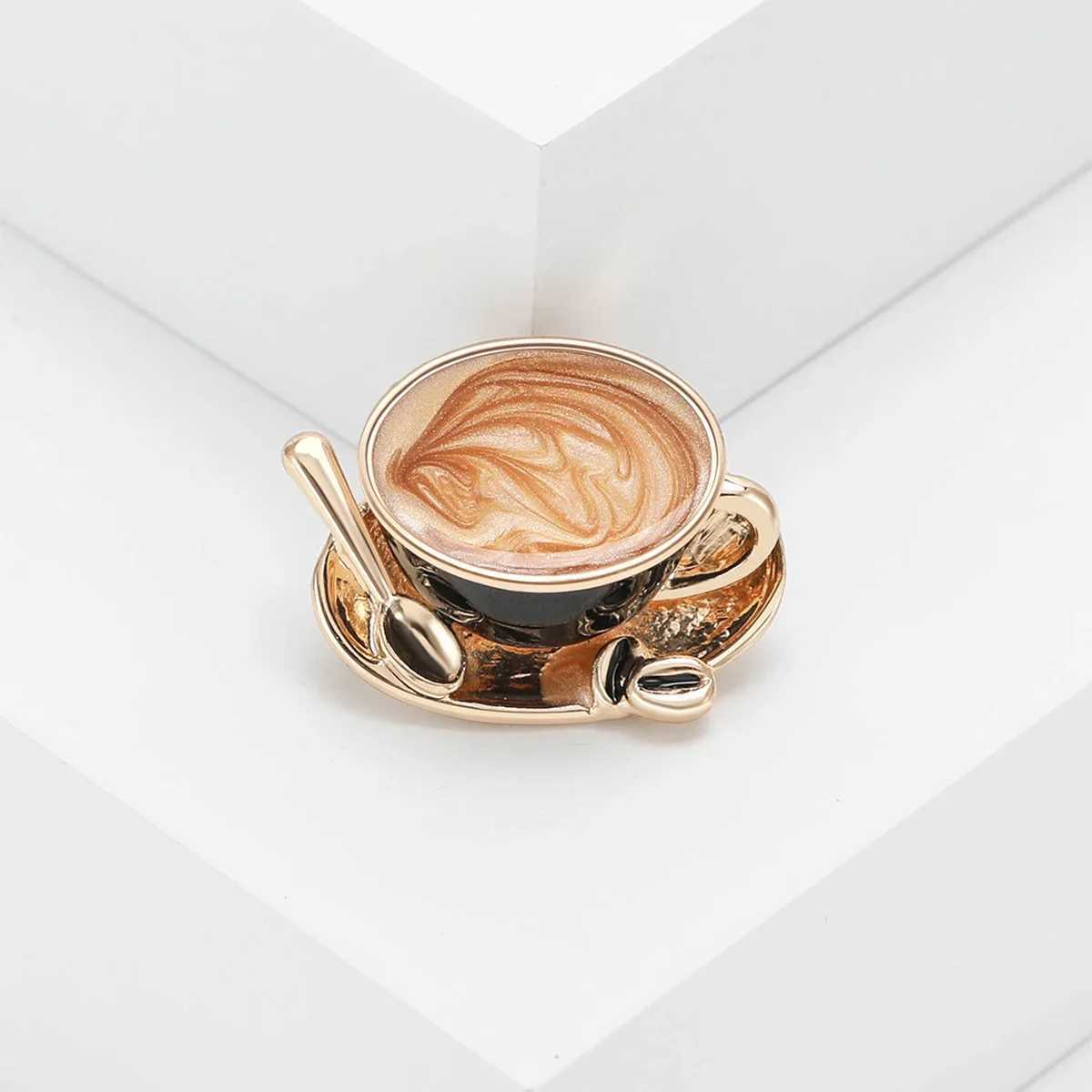 Popular Enamel Coffee Cup Brooches for Women Unisex Cups Pins Event Party Decoration Clothes Accessories J251115