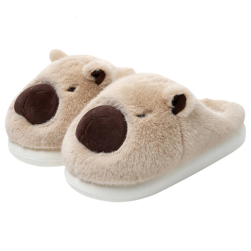 Plush Capybara Slippers Closed Toe Slippers Cute Thermal Home Slippers Comfortable Fluffy Couple Slippers NonSlip for Men Women251020