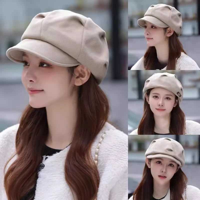 Ladies Beret Hat Autumn and Winter Casual Versatile Newsboy C Adjustable Fashion British Retro Octagonal Hat Y251025