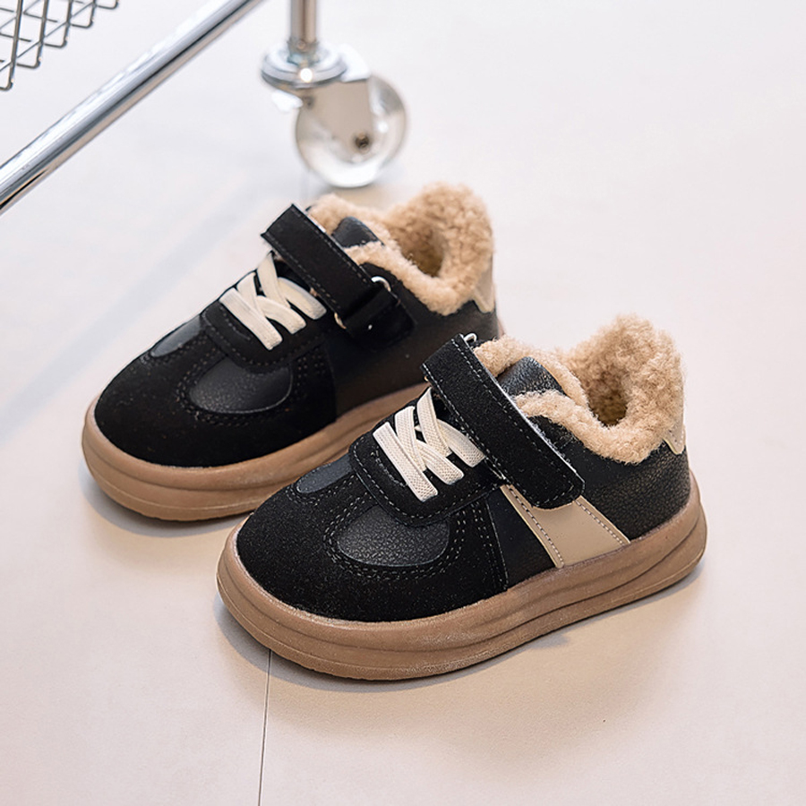 Kids Toddler Winter Shoes for Boys Girls Warm Plush Fur Cotton Shoes Happysteps Children Flat Board Sneakers Sizes 22 - 31 H1173