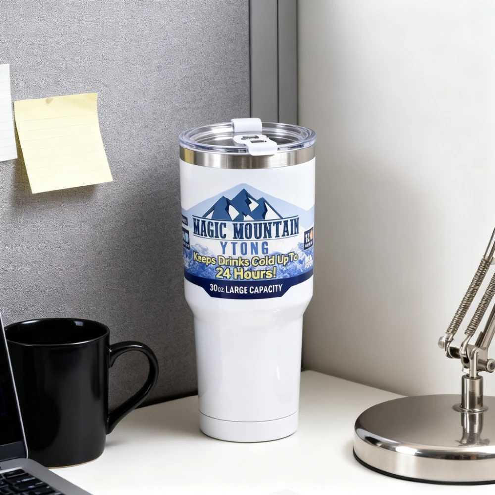 30oz Vacuum Insulated Bottle Magic Stainless Steel Freeze Thermos Cup Ice Coffee Drink Mountain Cup for Car Travel Outdoor Sport J251025