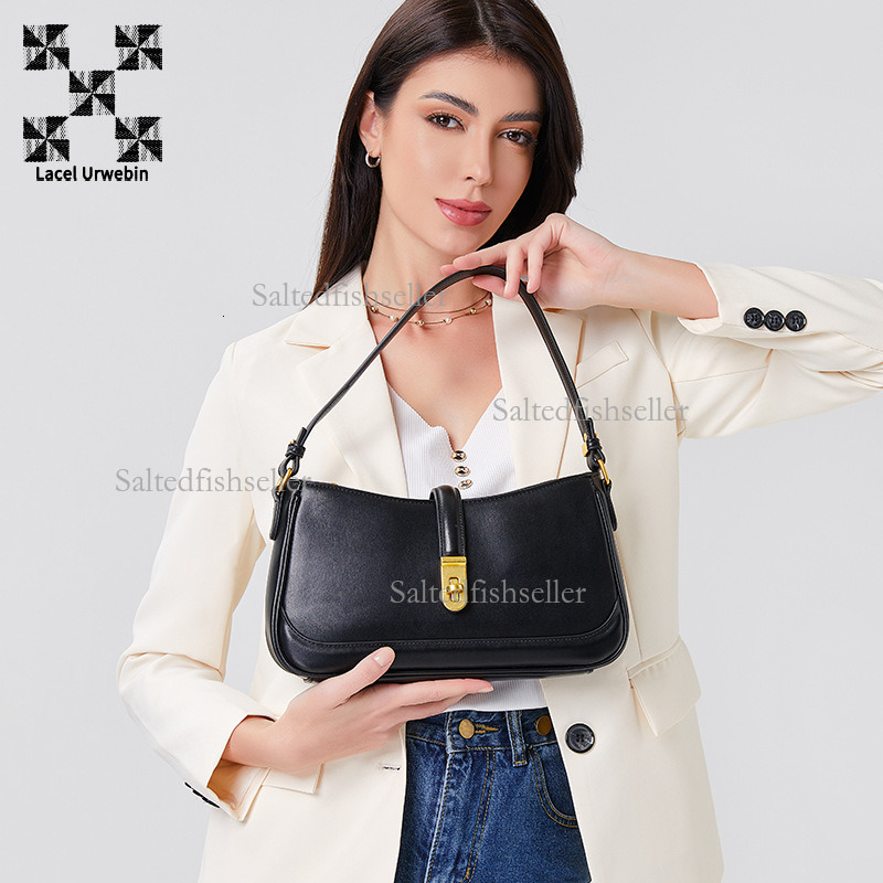 Lacel Urwebin Designer Spring And Summer New Women's Handbag Niche High-end Belt Metal Buckle Retro Single Shoulder Armpit Bag Fashion Versatile 