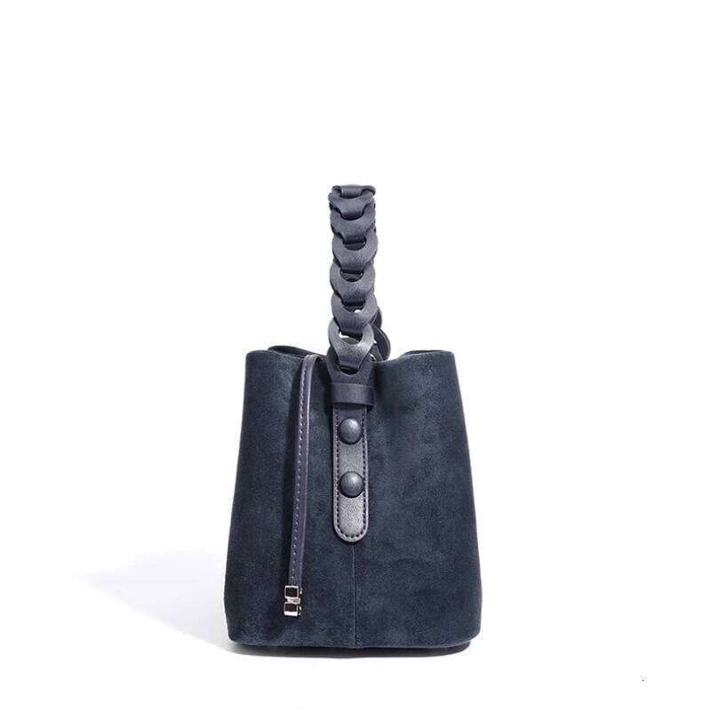 Retro Frosted Cowhide Leather Bucket Women Handbags New Pattern Trendy Fashion The Single Shoulder Bag Versatile Crossbody Bags Suotong1025