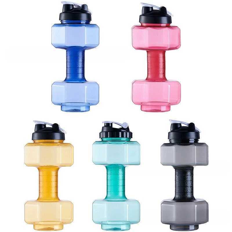 26L Large Capacity Dumbbell Sports Bottle Plastic Drinking Cup Leakproof Water Bottle Fitness Camping Cycling Water Bottle J251025