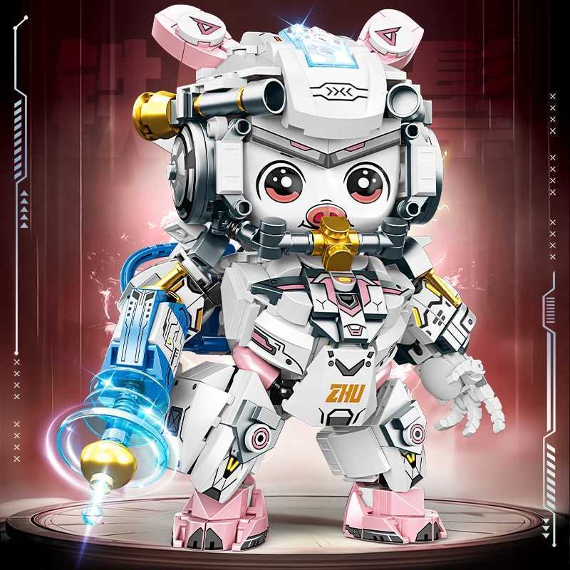 2025 New Model Mechanical Panda Zodiac Building Blocks Gift Set 12in1 Articulated Animal Toys for Birthday Christmas Gifts C251023